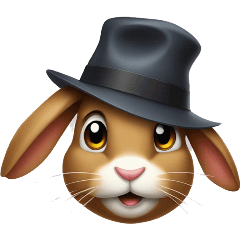 Giant bunny with a fedora emoji