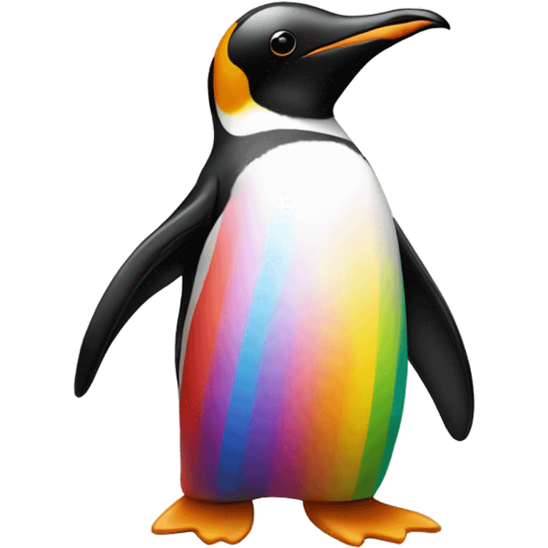 Rainbow striped penguin  emoji