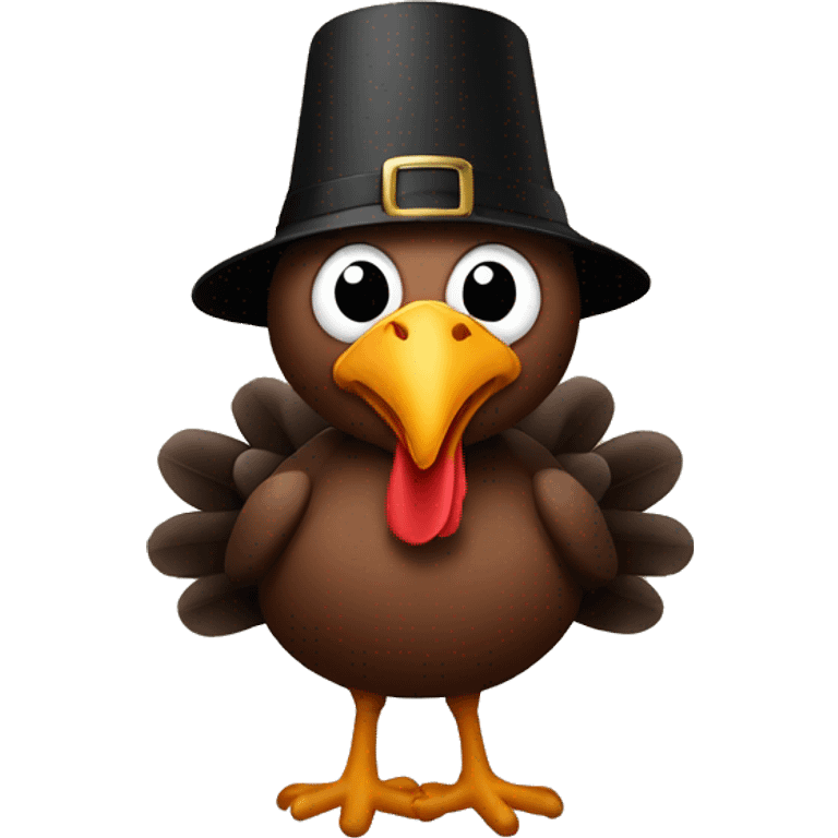 Turkey black wearing a turkey hat emoji