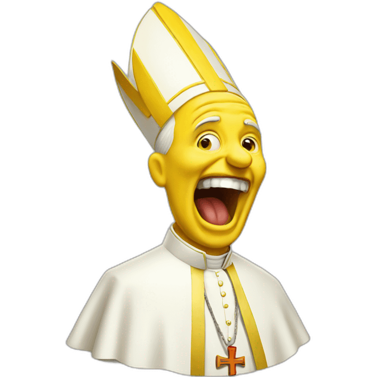 The Screaming yellow pope  emoji