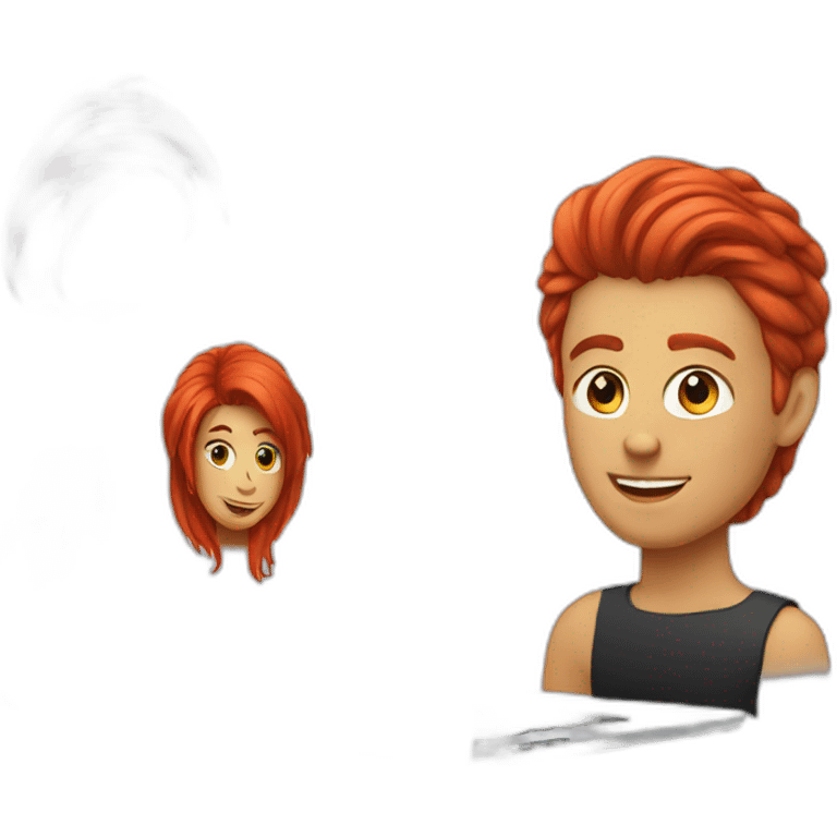 MacBook and red hair  emoji