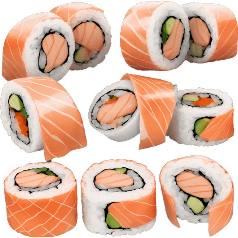 Salmon sushi rolls emoji