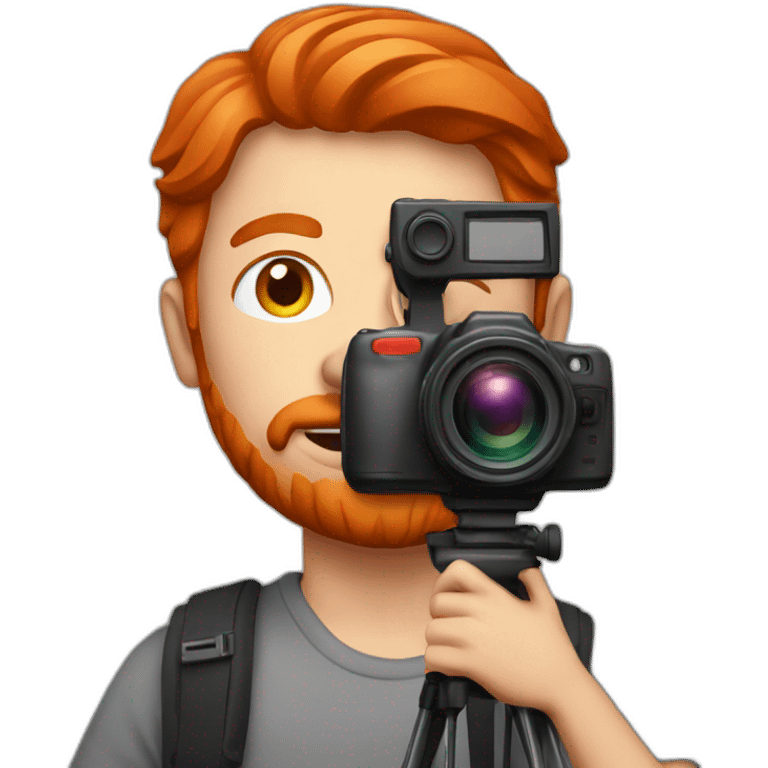 Red head man with camera emoji