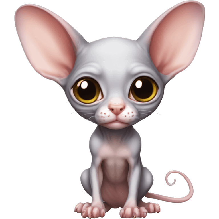 Cute Bat-Sphynx-Rat-Mouse-Hybrid full body emoji