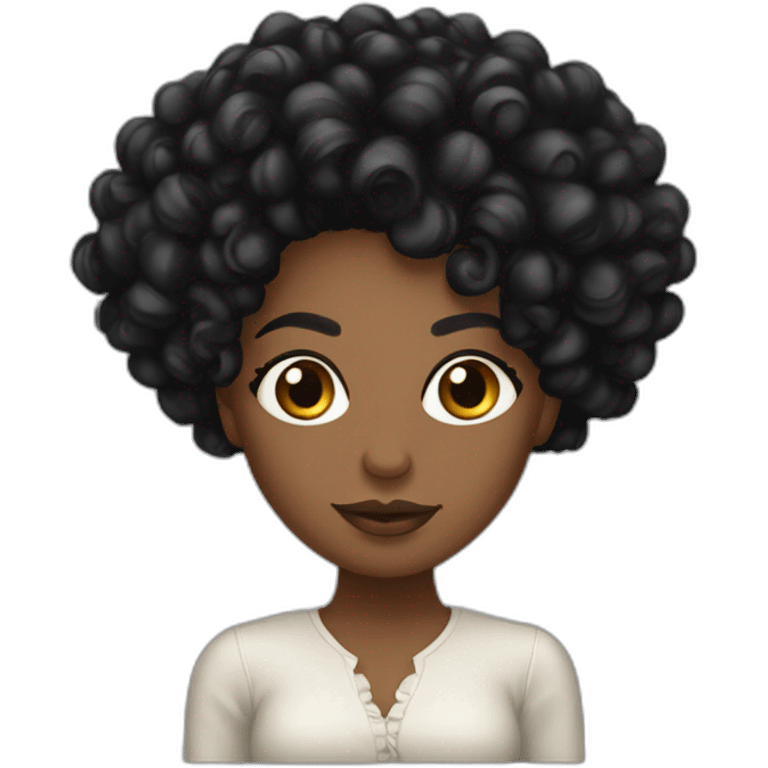 Beautiful Black women long kinky hair emoji