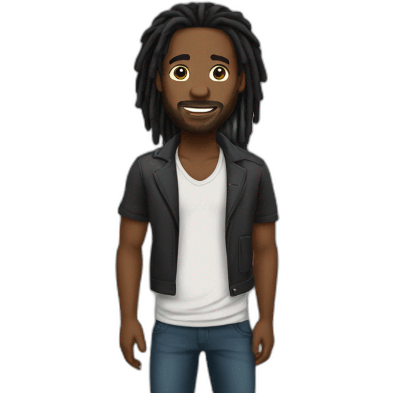 Black man dreadlock bedroom emoji