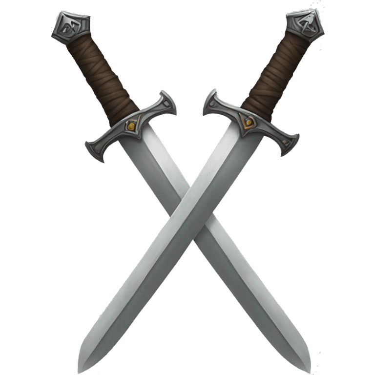 two, broken, minimalist swords emoji