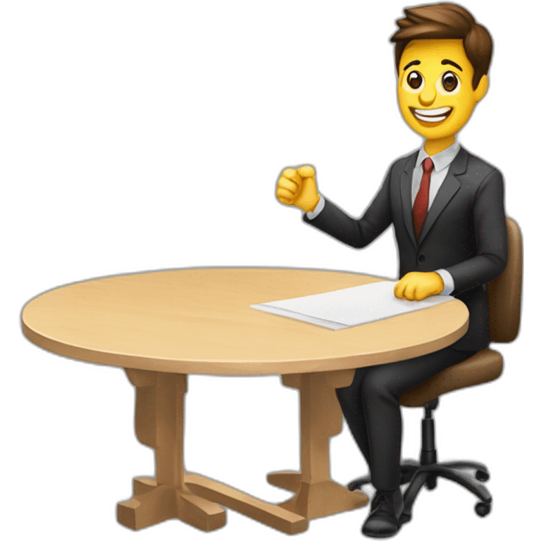 Asesor Inmobiliario  Century21  sonriendo con table en la mano emoji