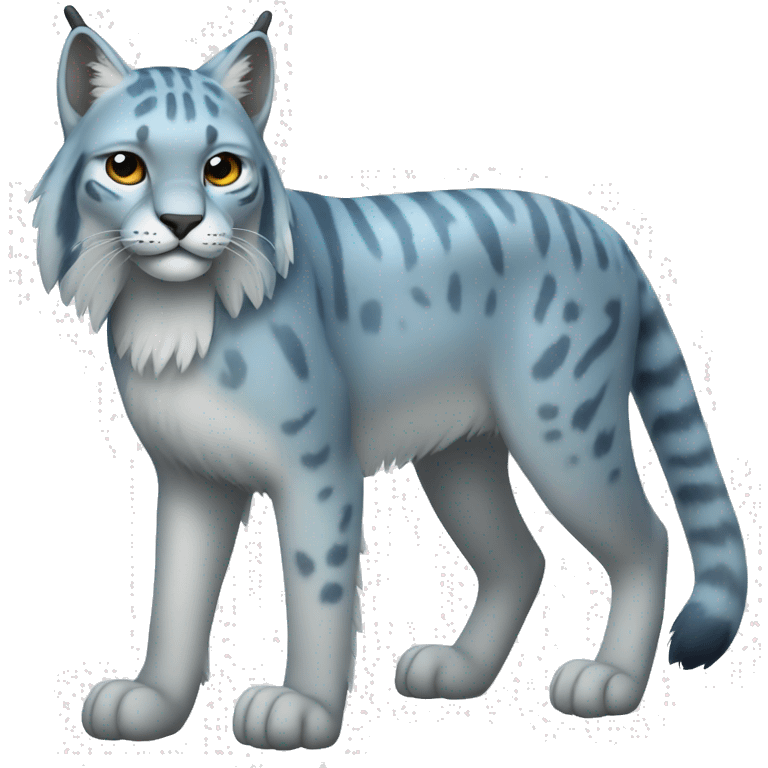 A blue lynx full body and short tail emoji