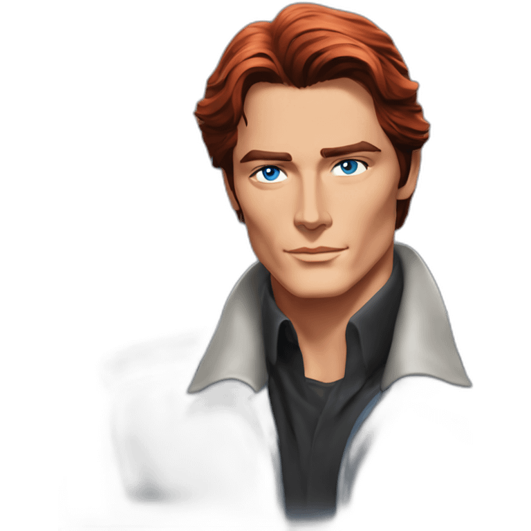 Alain Delon young superhero blue eyes short red hair emoji