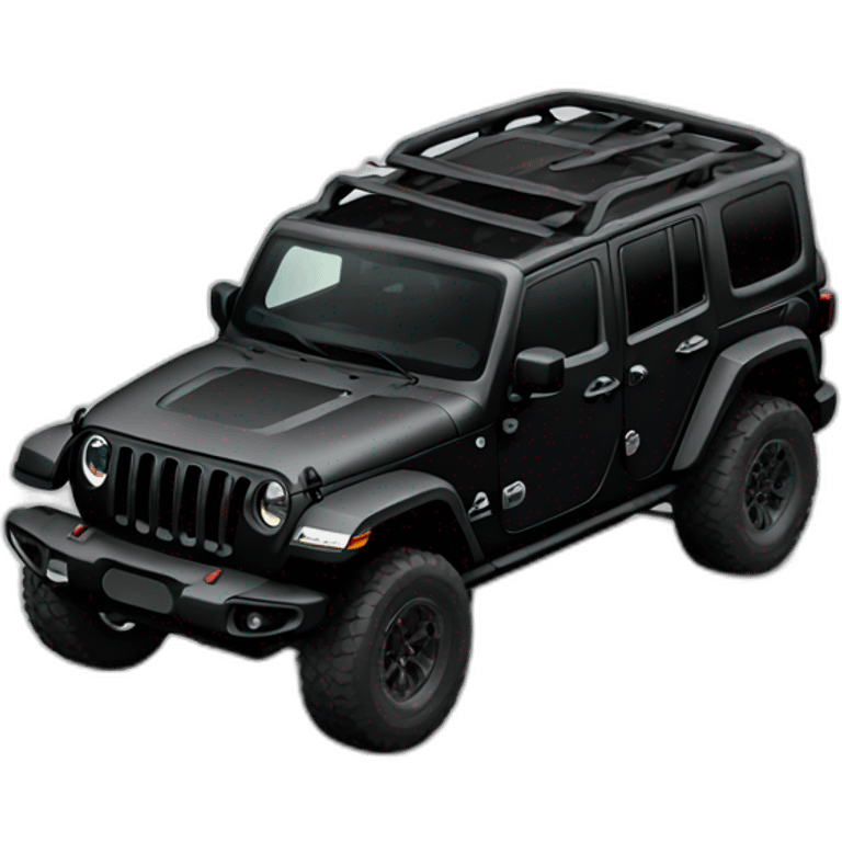 Lifted black jeep JL emoji