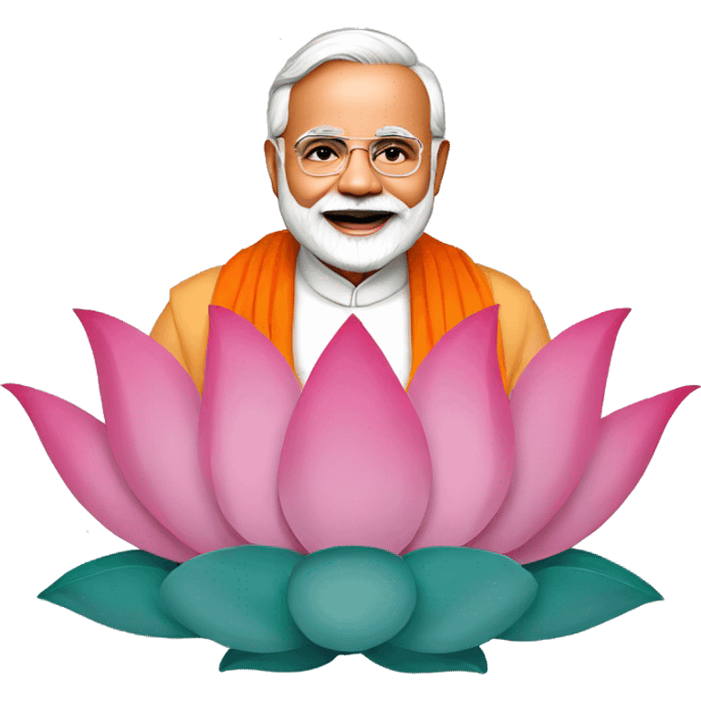 Narendra modi with lotus emoji