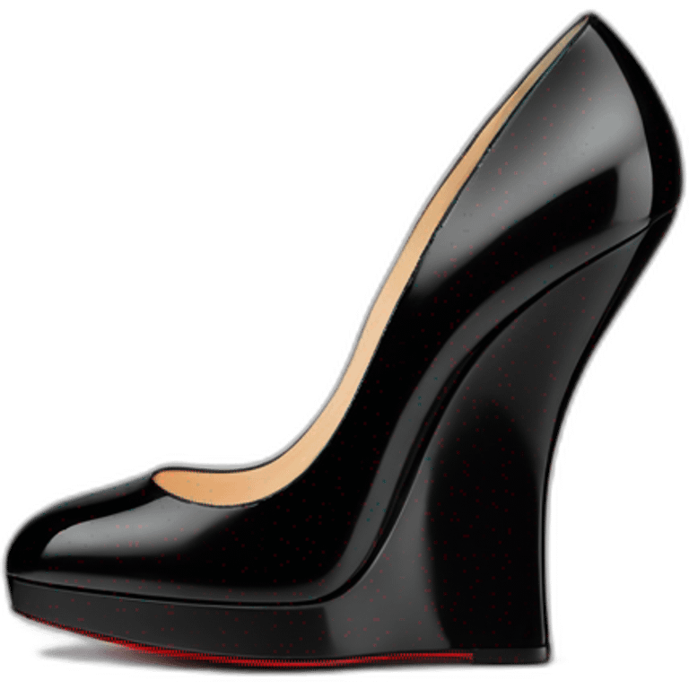 WEDGE heel LOUBOUTIN black leather PATENT emoji