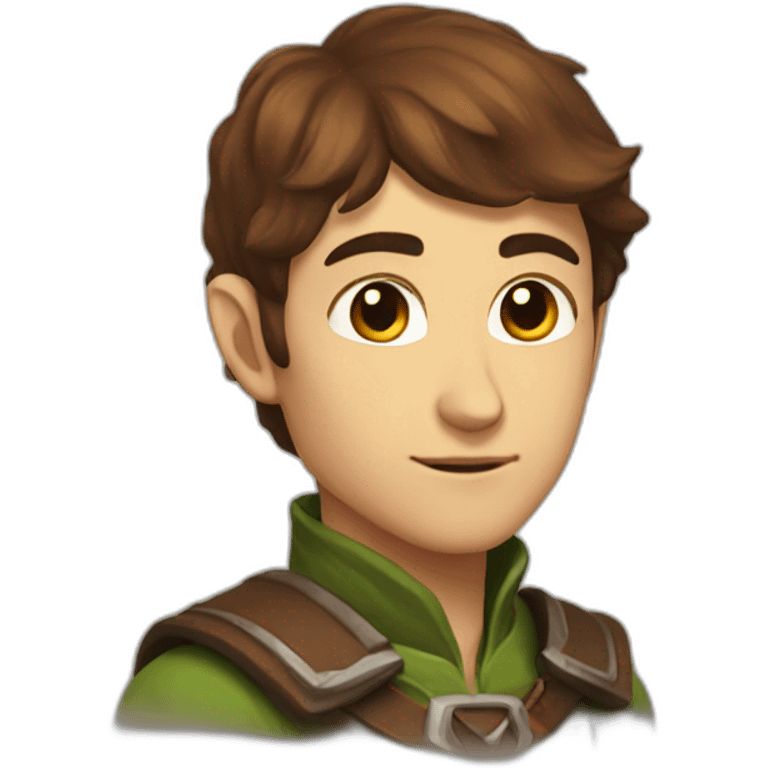 brown short hair nice elf ranger handsome emoji