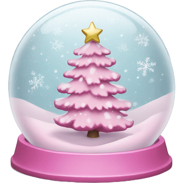 pink christmas snow globe emoji