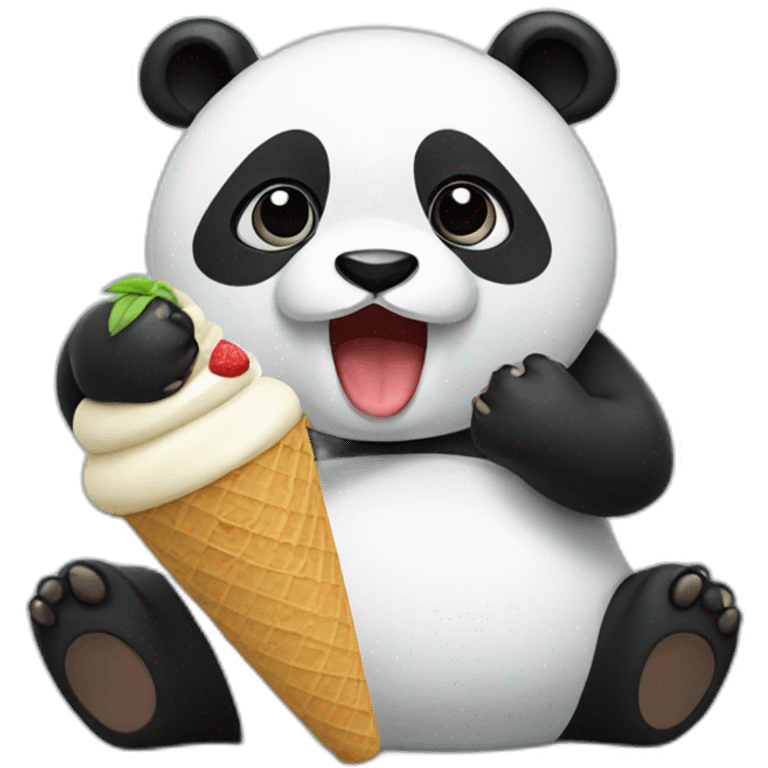 Panda eating ice cream emoji