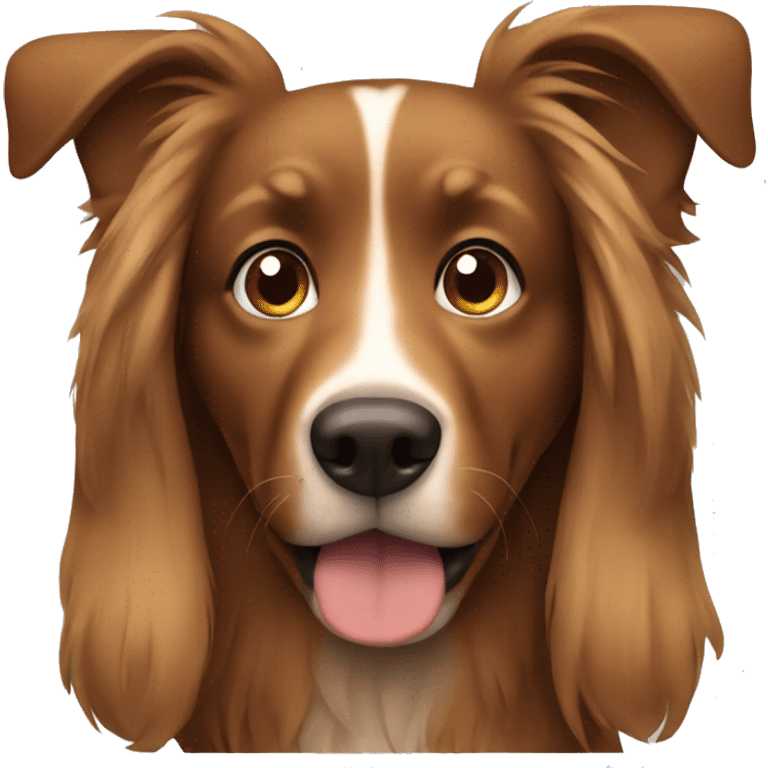 Brown dog with Long hair and ears emoji