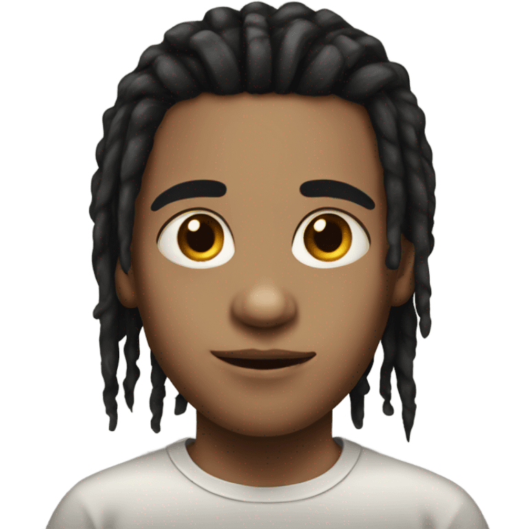 portrait of a boy with black hair dreads emoji