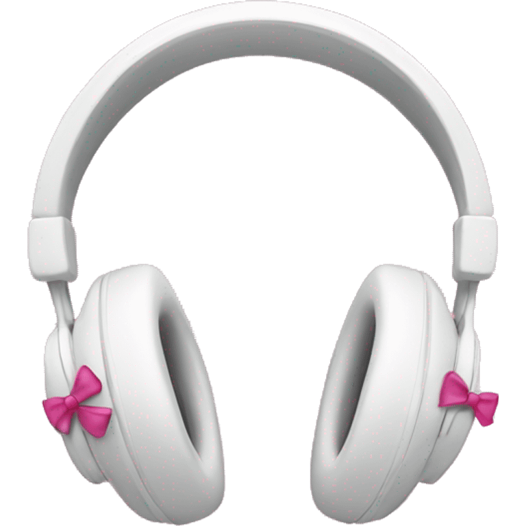 White headphones with pink bows emoji