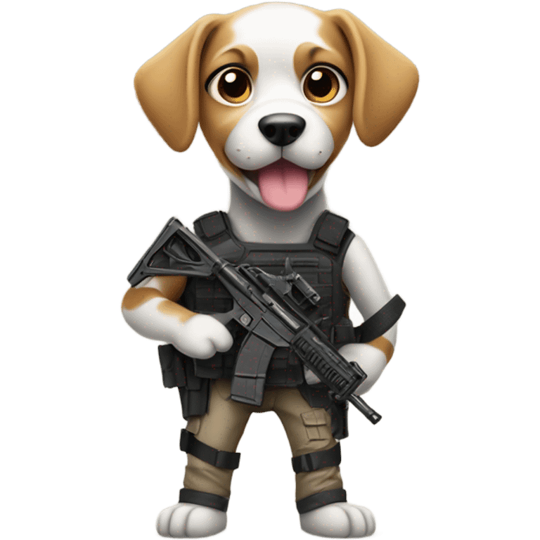 Dog with guns  emoji