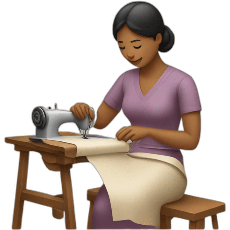 Woman sewing by hand emoji