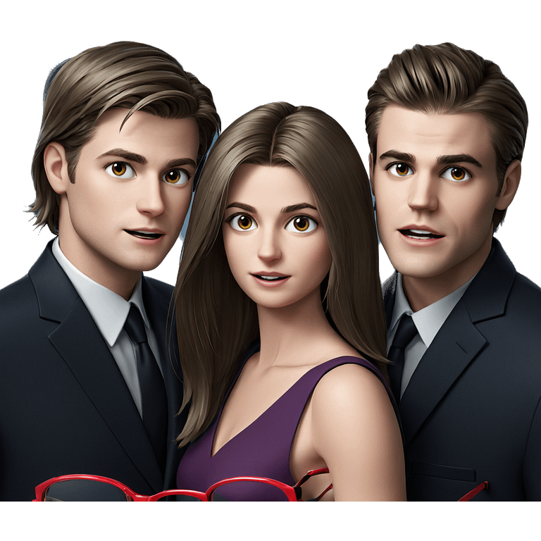 girl with boys in suits emoji