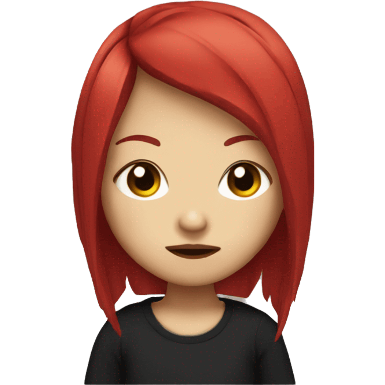 emo asian girl with red hair emoji