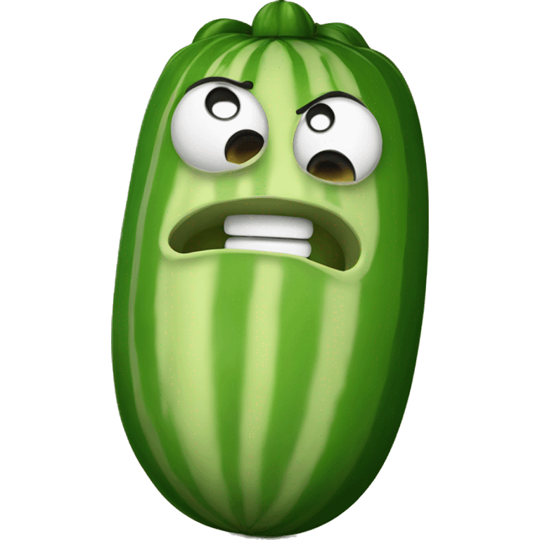 Cartoon zucchini in a wrestler’s uniform emoji