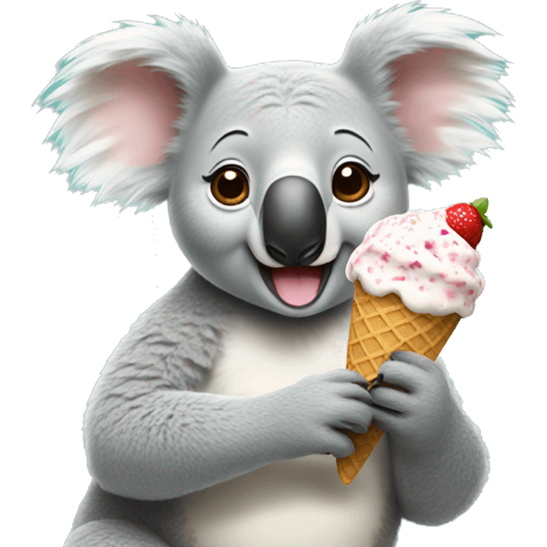 Koala eating ice cream emoji