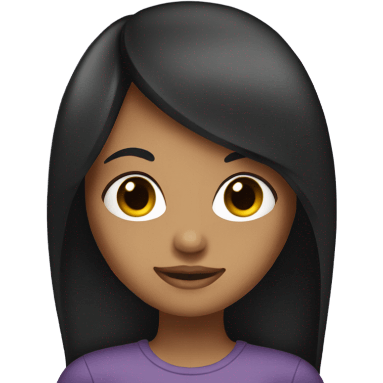 Tan girl with black hair emoji