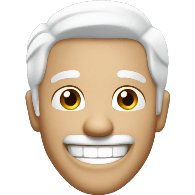 A man with white hair and white clothes laughing emoji