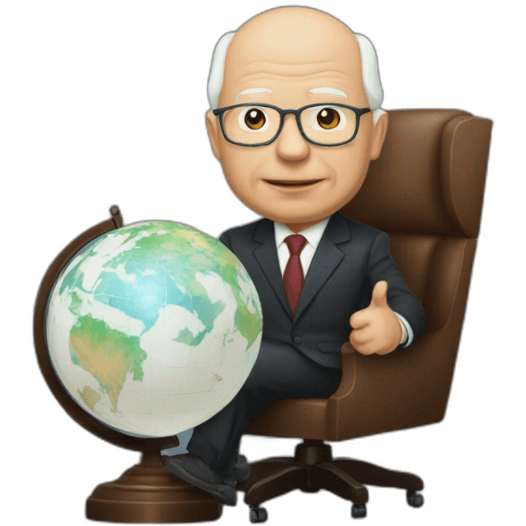 klaus schwab with the globe in his hand emoji