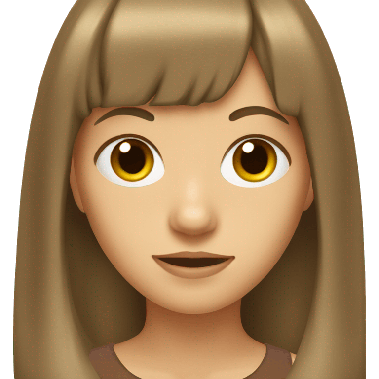 Girl with brown hair and curtain bangs emoji