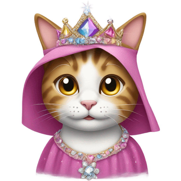 Cat with princess hat emoji