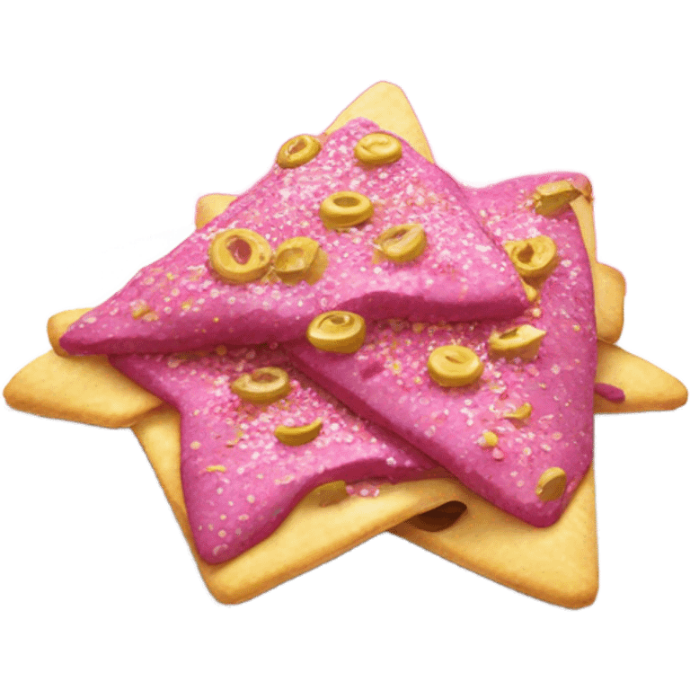 Pink nachos with glitter  emoji