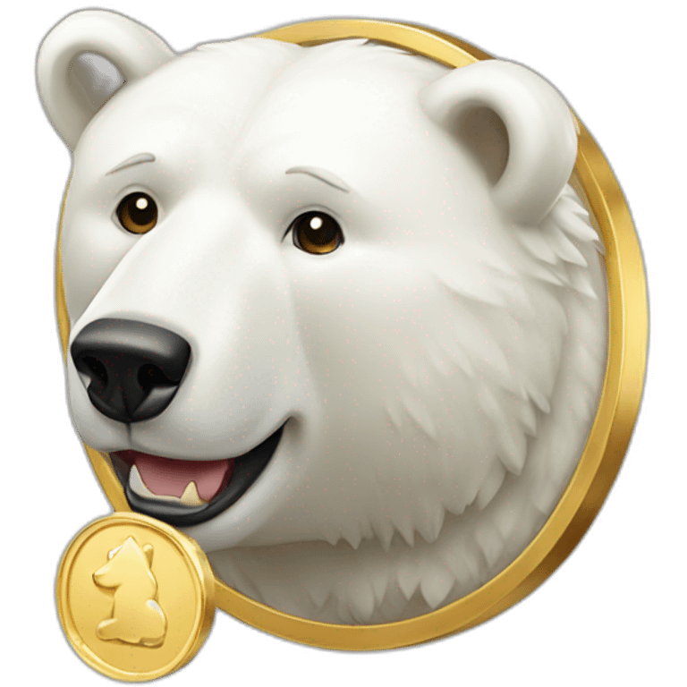 white bear with gold coin emoji