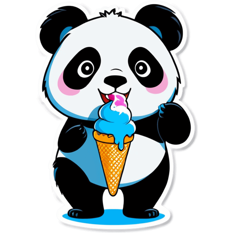 Panda eating ice cream emoji