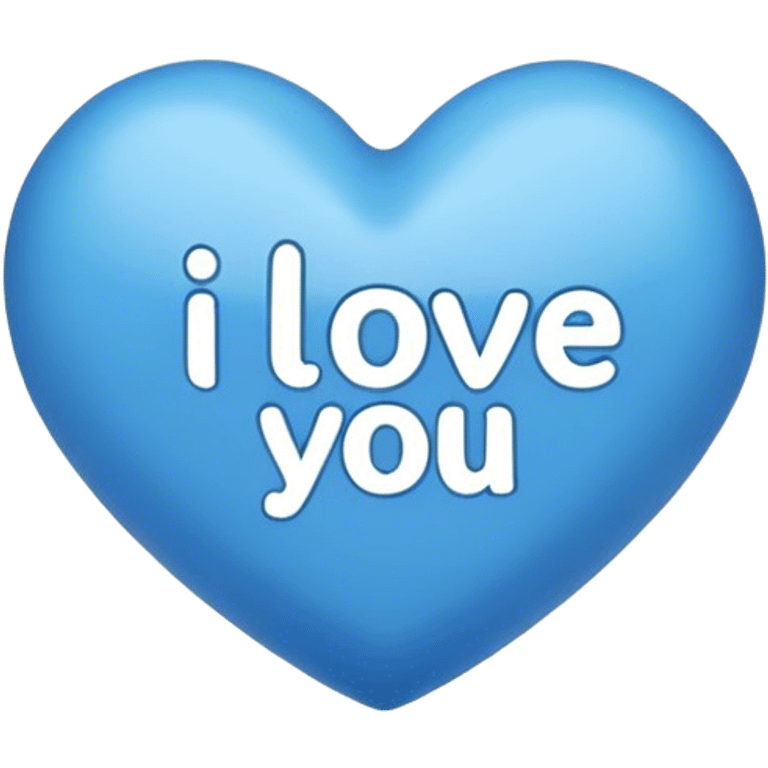 Blue heart either the words I Love You Ry emoji