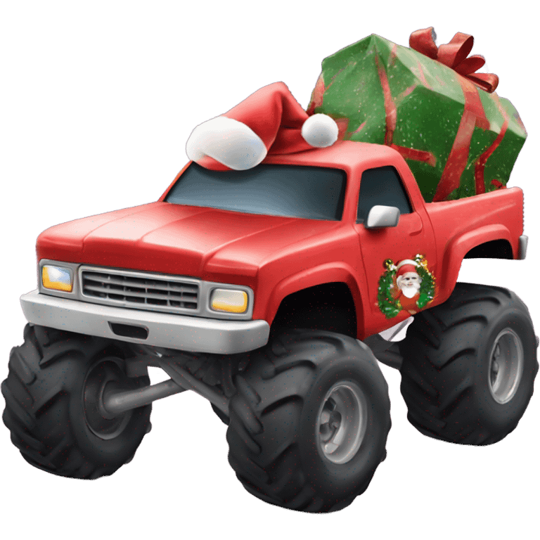 Monster truck with Santa  emoji