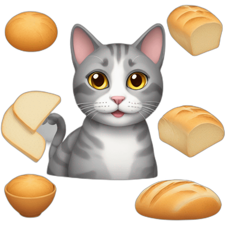 Grey Cat, Brazilian short hair cat, making bread emoji