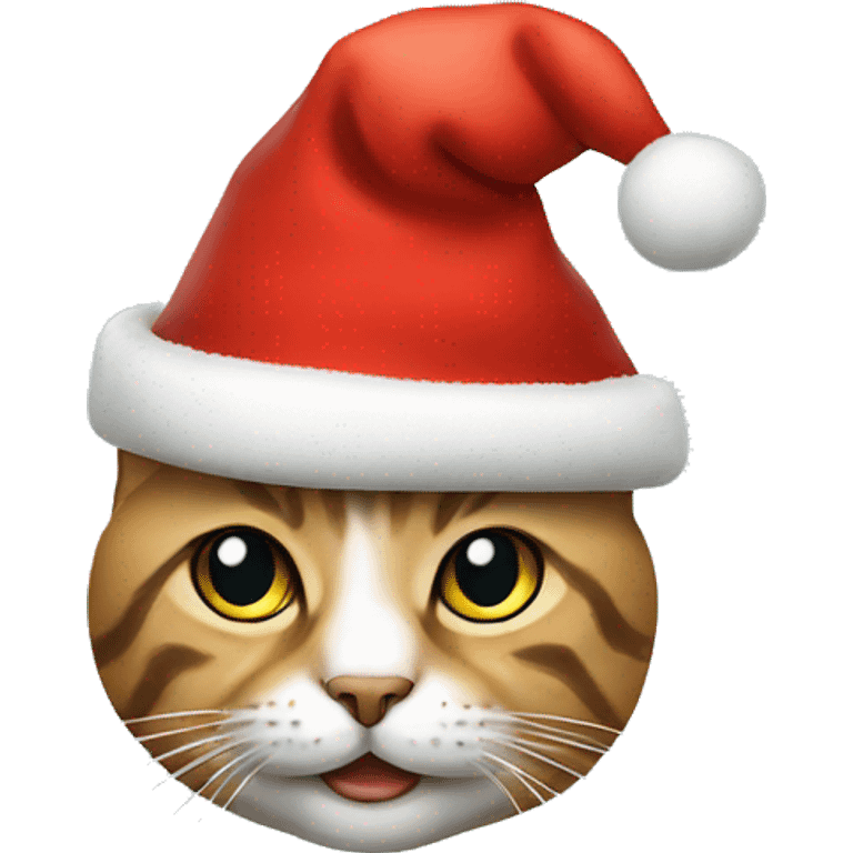 Cat wearing Christmas hat emoji