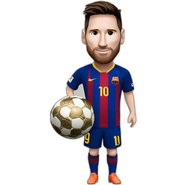 Messi avec ballon d'or emoji