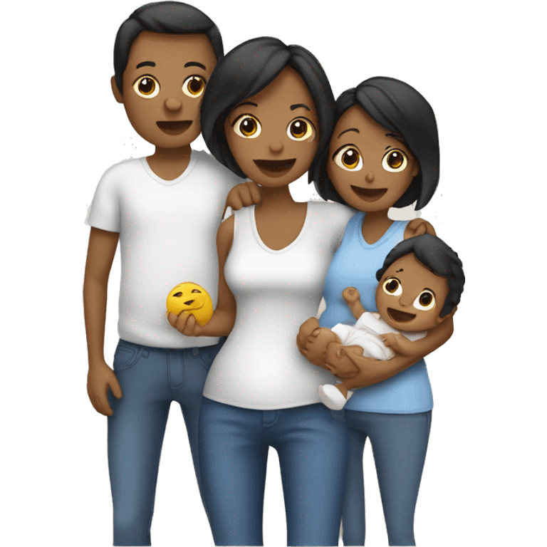 Family of 3 - mum - mum - baby boy emoji