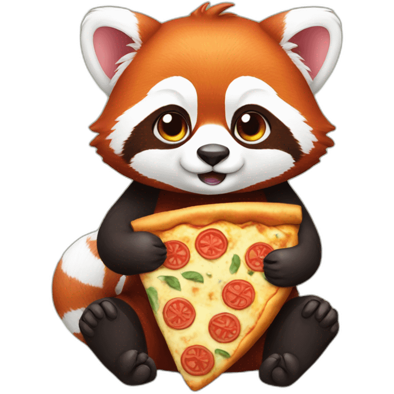 Red panda with pizza emoji