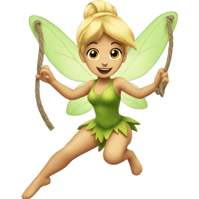 TinkerBell playing bungee emoji