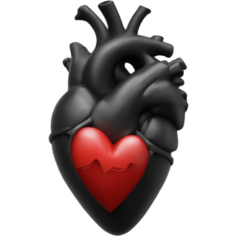 Black anatomic heart emoji