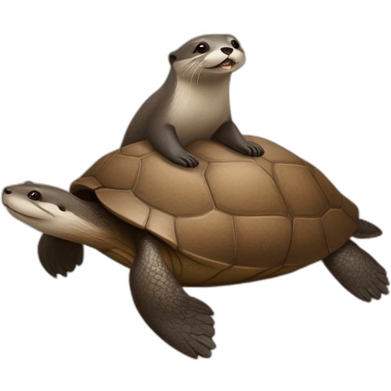 Loutre sur une tortue emoji