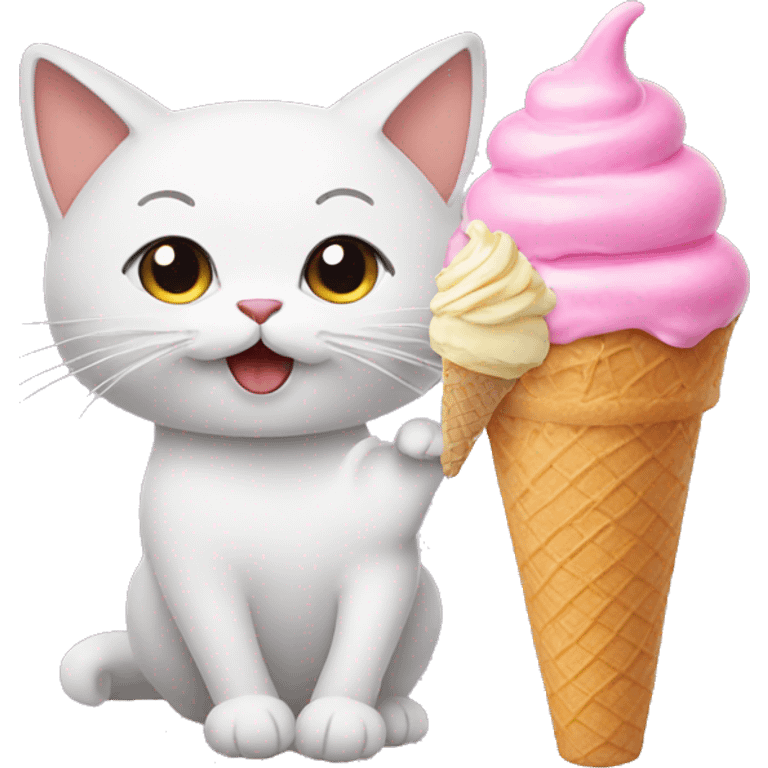 Cat eating an ice cream  emoji