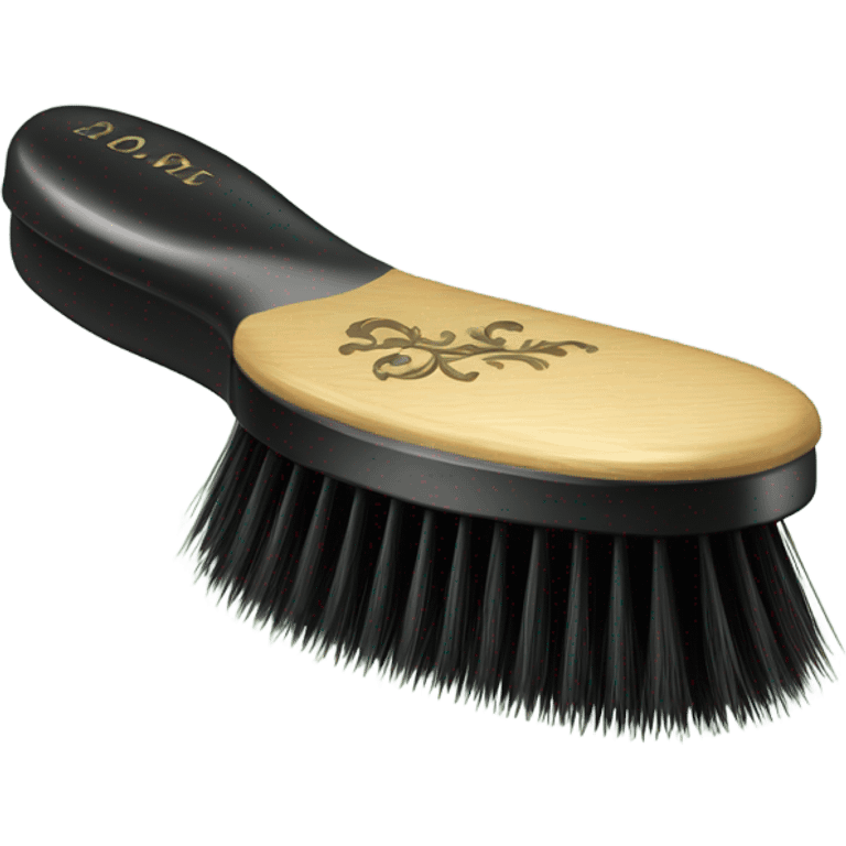 vintage rococo black hair brush emoji