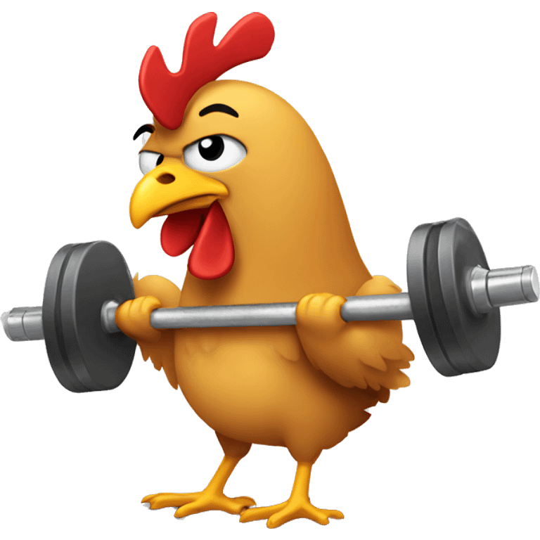 Chicken lifting weights  emoji